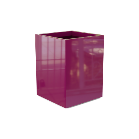 Brisbane corner fiberglass planter in Gloss Eggplant