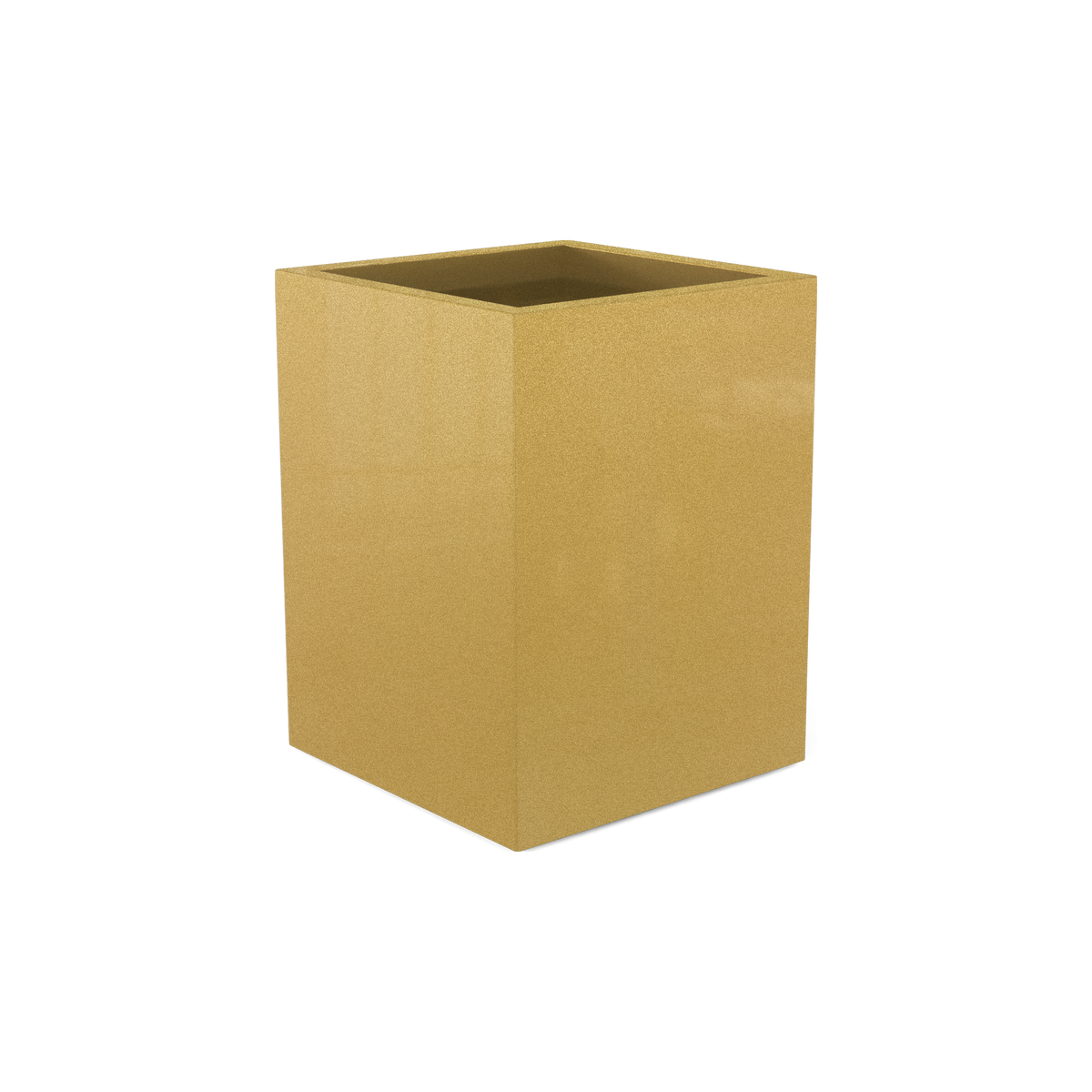 Brisbane corner fiberglass planter in Gloss Metallic Gold