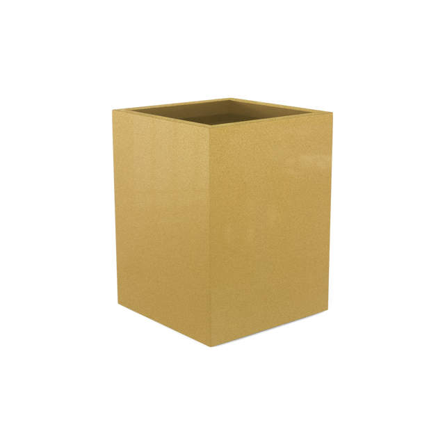 Brisbane corner fiberglass planter in Gloss Metallic Gold