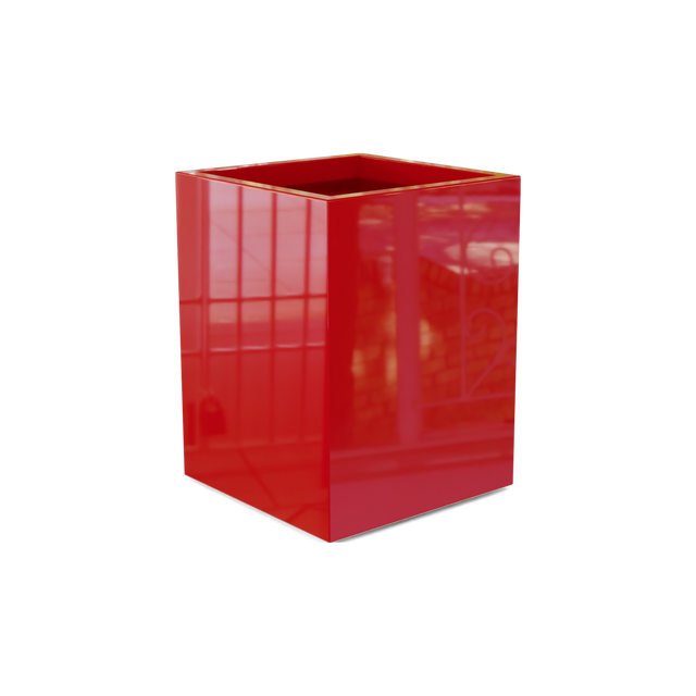 Brisbane corner fiberglass planter in Gloss Red