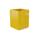 Brisbane corner fiberglass planter in Gloss Saffron