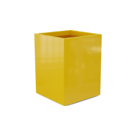 Brisbane corner fiberglass planter in Gloss Saffron