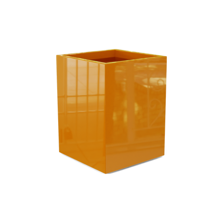 Brisbane corner fiberglass planter in Gloss Tangerine