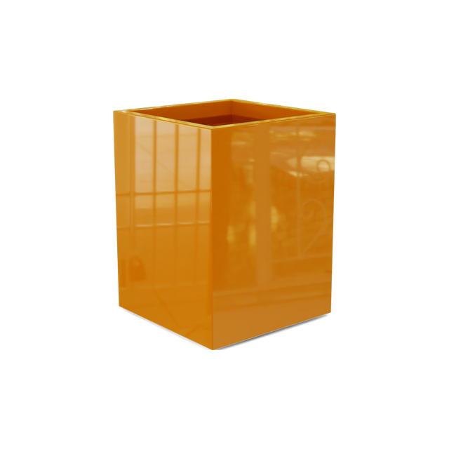 Brisbane corner fiberglass planter in Gloss Tangerine