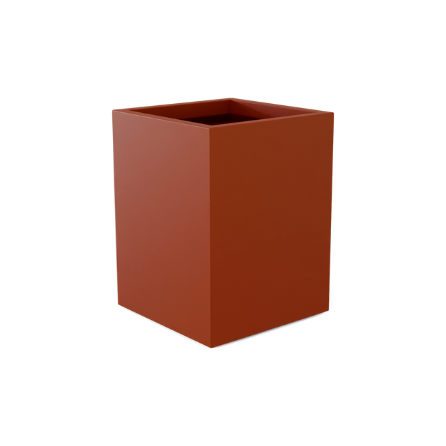 Brisbane corner fiberglass planter in Matte Terra Cotta