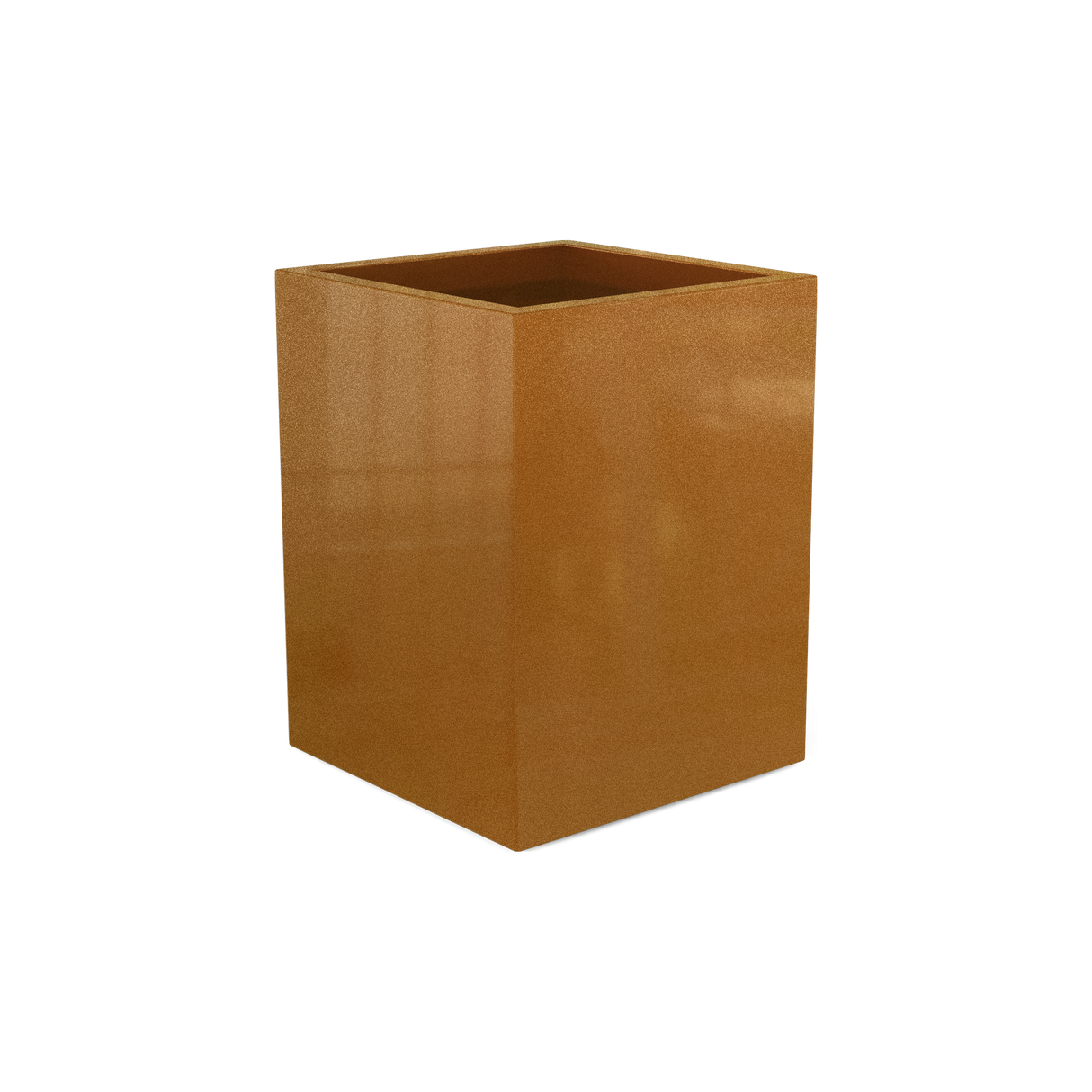 Brisbane corner fiberglass planter in Metallic Bronze