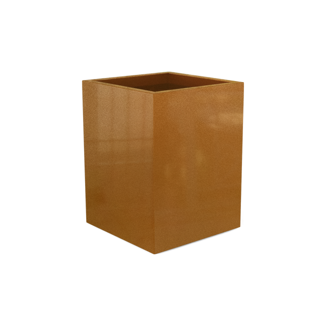 Brisbane corner fiberglass planter in Metallic Bronze