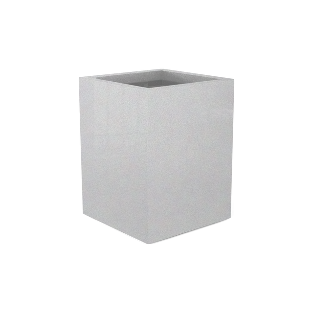 Brisbane corner fiberglass planter in Metallic Silver