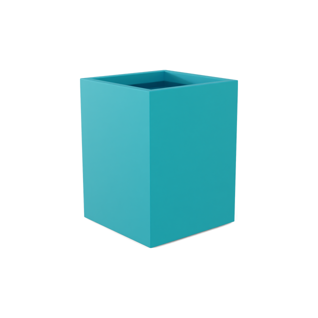 Brisbane corner fiberglass planter in Satin Seafoam Green