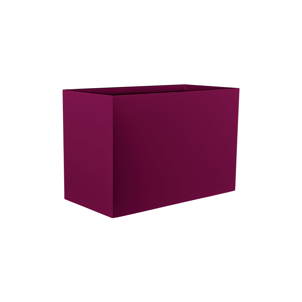 Brisbane rectangular fiberglass planter in Gloss Eggplant