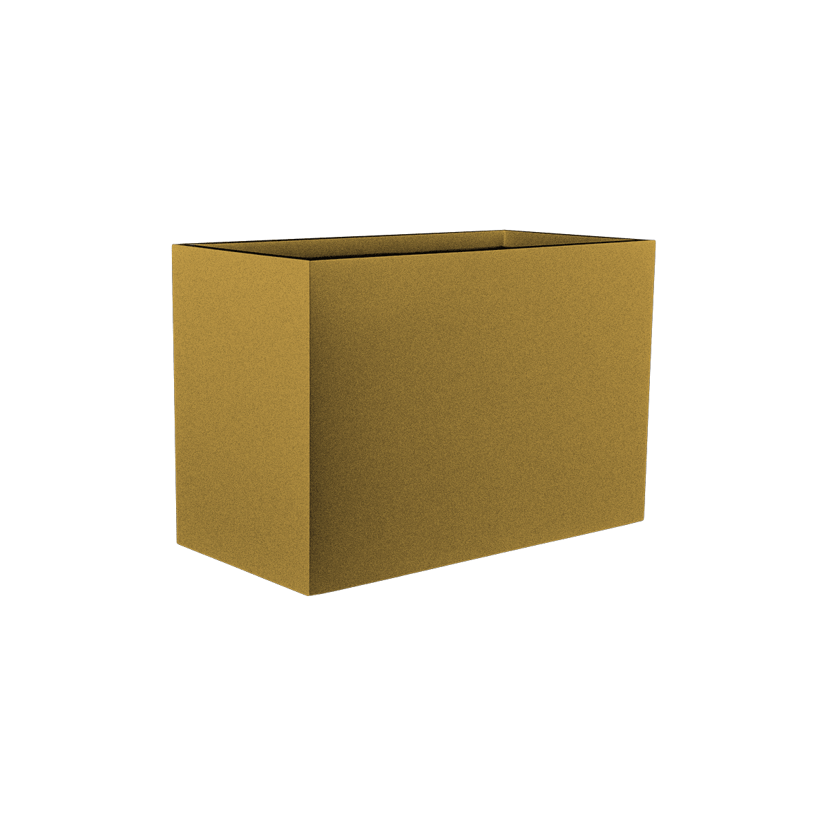 Brisbane rectangular fiberglass planter in Gloss Metallic Gold
