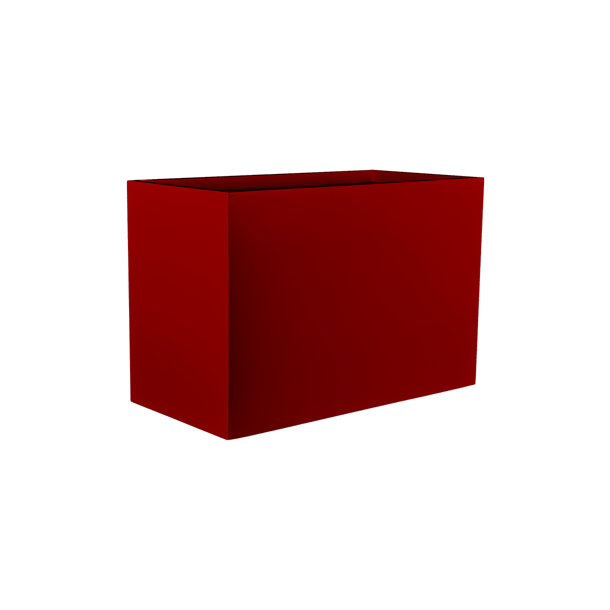 Brisbane rectangular fiberglass planter in Gloss Red