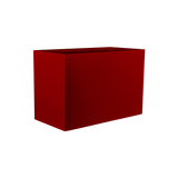 Brisbane rectangular fiberglass planter in Gloss Red, 60 × 24 × 32 in, studio render