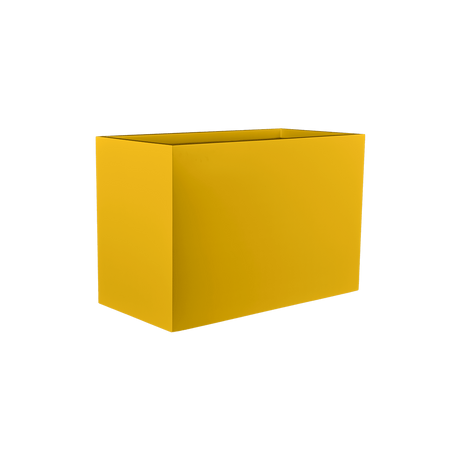 Brisbane rectangular fiberglass planter in Gloss Saffron