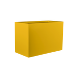 Brisbane rectangular fiberglass planter in Gloss Saffron, 60 × 24 × 32 in, studio render