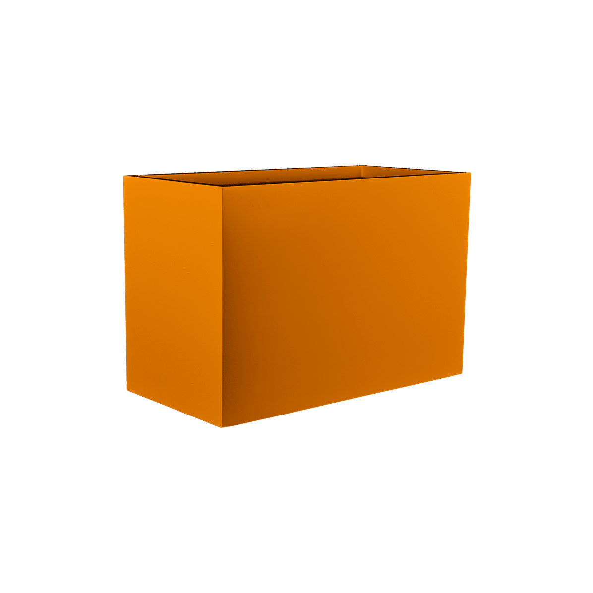 Brisbane rectangular fiberglass planter in Gloss Tangerine