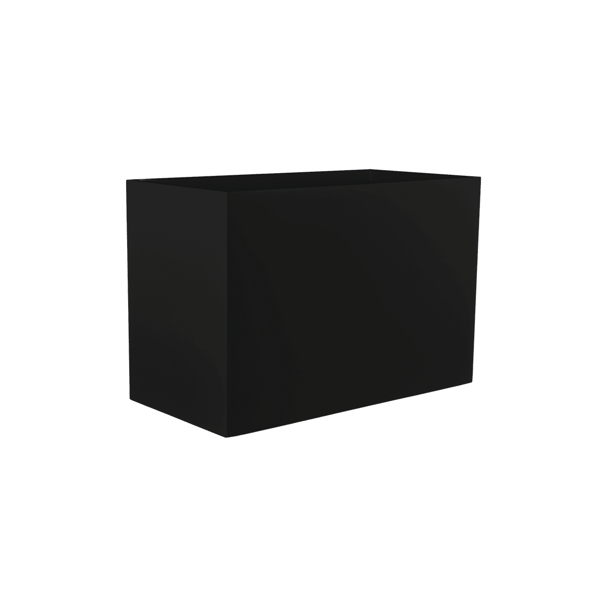 Brisbane rectangular fiberglass planter in Matte Black