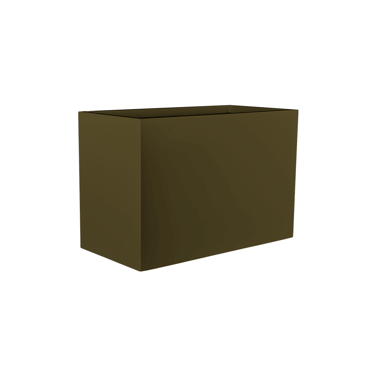 Brisbane rectangular fiberglass planter in Matte Bronze