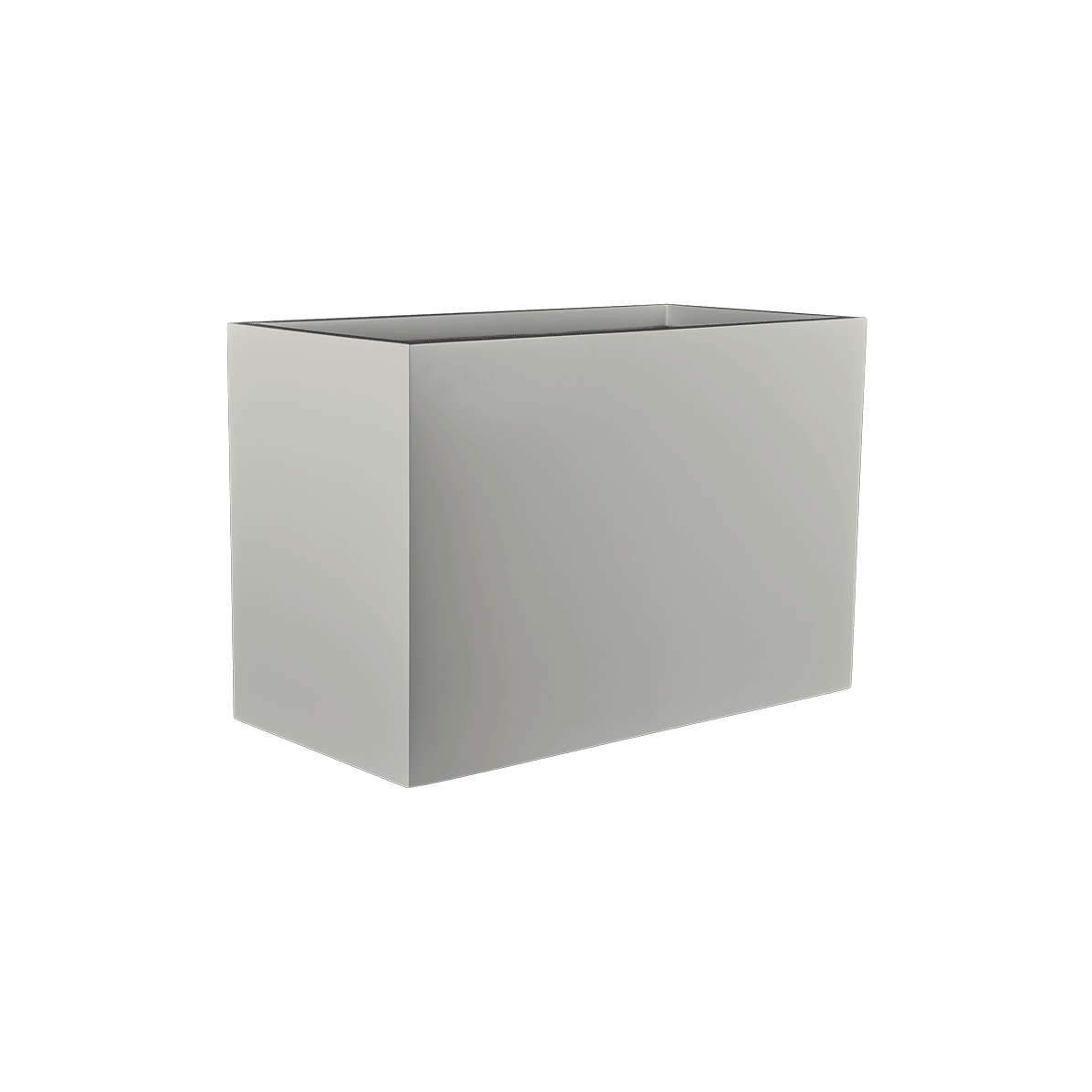 Brisbane rectangular fiberglass planter in Matte Cement Grey