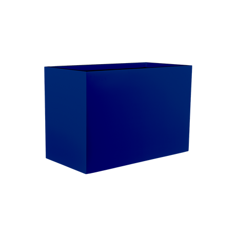 Brisbane rectangular fiberglass planter in Matte Cobalt Blue, 60 × 24 × 32 in, studio render