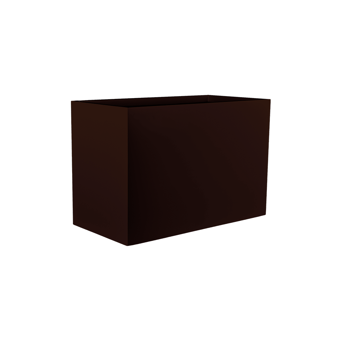 Brisbane rectangular fiberglass planter in Matte Dark Brown