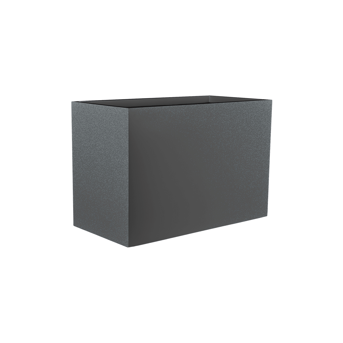 Brisbane rectangular fiberglass planter in Matte Gunmetal