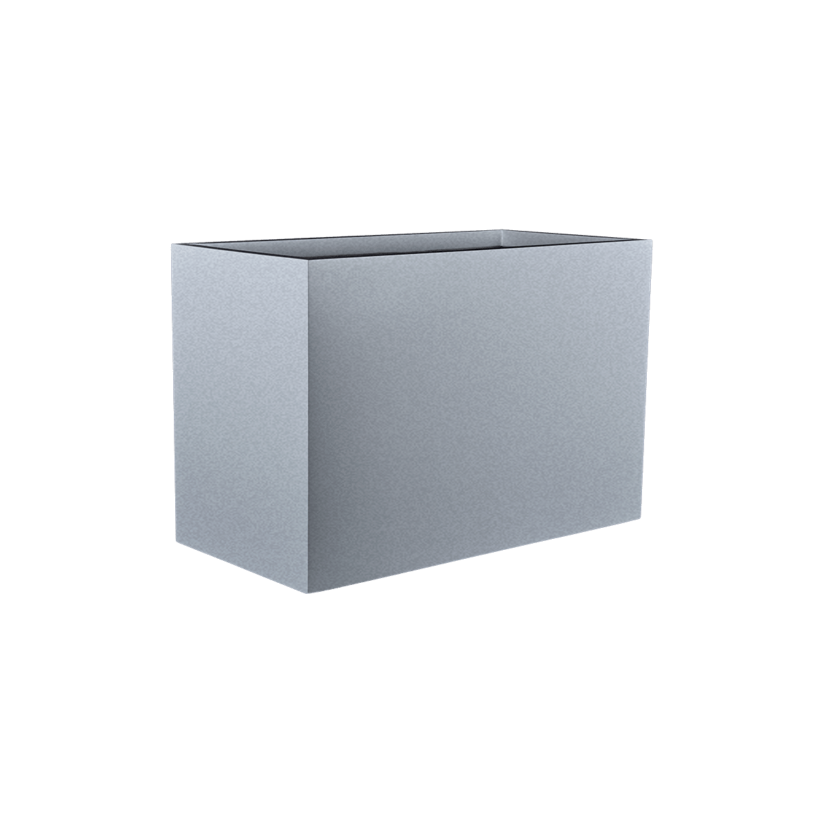 Brisbane rectangular fiberglass planter in Metallic Silver