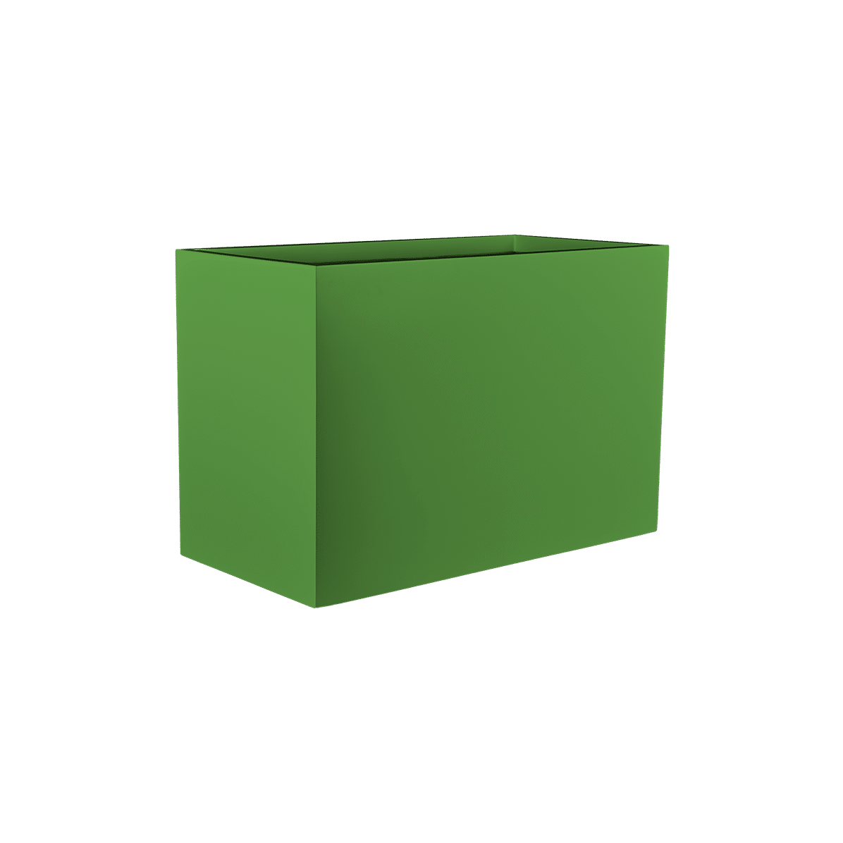 Brisbane rectangular fiberglass planter in Satin Green