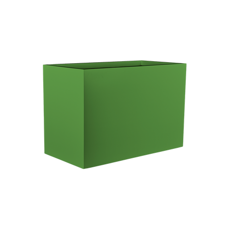 Brisbane rectangular fiberglass planter in Satin Green, 60 × 24 × 32 in, studio render