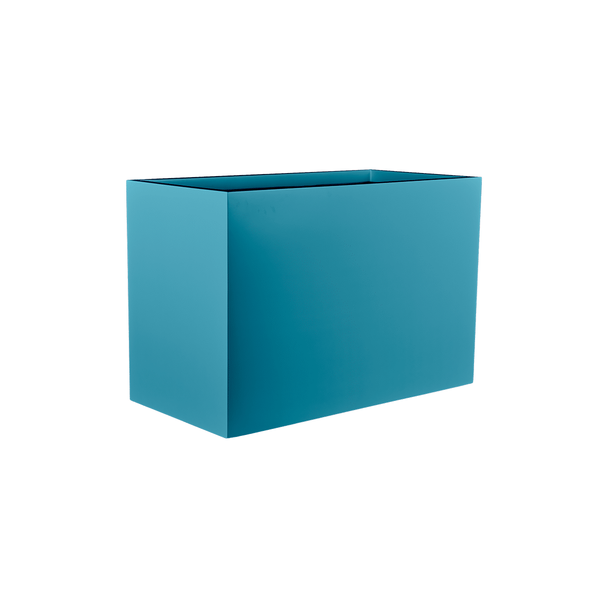 Brisbane rectangular fiberglass planter in Satin Seafoam Green