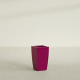Toulan Tapered Square Planter in Gloss Eggplant, 12"W × 22"H, shown empty