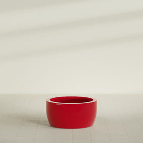 Casablanca Bowl Planter in Gloss Red, 30"D × 15"H, shown empty