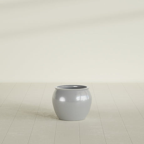 Shanghai Fishbowl Planter in Metallic Silver, 16", shown empty