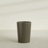 Tegel Round Tapered Planter in Matte Bronze, 22"D × 30"H, shown empty