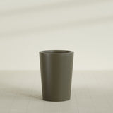 Tegel Round Tapered Planter in Matte Bronze, 22"D × 30"H, shown empty