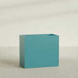 Darwin Rectangular Planter in Satin Seafoam Green, 48"L × 24"D × 42"H, shown empty