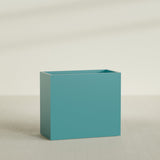 Darwin Rectangular Planter in Satin Seafoam Green, 48"L × 24"D × 42"H, shown empty