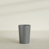 Tegel Round Tapered Planter in Matte Gunmetal, 18"D × 26"H, shown empty