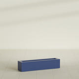 Salon Box Planter in Matte Cobalt Blue, 36" Long, shown empty