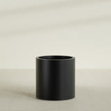 Rio Grande Cylinder Planter in Matte Black, 22"D × 22"H, shown empty