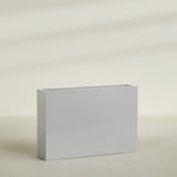 Amesbury Narrow Rectangular Planter in Metallic Silver, 48"L × 10"D × 32"H, shown empty