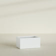 Torino Wide Rectangular Planter in Matte Bright White, 36"L × 24"D × 18"H, shown empty
