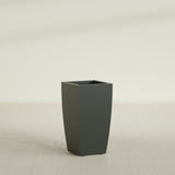Toulan Tapered Square Planter in Matte Charcoal, 16"W × 30"H, shown empty