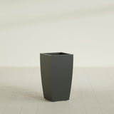 Toulan Tapered Square Planter in Matte Charcoal, 16"W × 30"H, shown empty