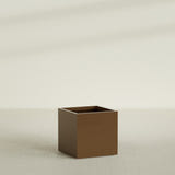 Montroy Cube Planter in Metallic Bronze, 32", shown empty