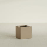 Montroy Cube Planter in Gloss Metallic Gold, 20", shown empty