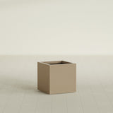 Montroy Cube Planter in Gloss Metallic Gold, 20", shown empty