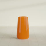 Saigon Tapered Round Planter in Gloss Tangerine, 16"D × 36"H, shown empty