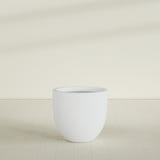 Alzira Bowl Planter in Gloss Bright White, 30"D × 28"H, shown empty