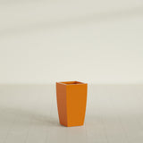 Toulan Tapered Square Planter in Gloss Tangerine, 12"W × 22"H, shown empty